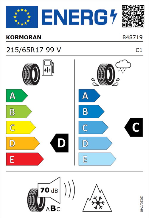 Tyre Label for Kormoran SUV Snow 215/65R17 99V